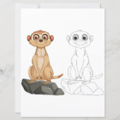 Schattigee Cartoon Meerkat kleurplaat (Voorkant)