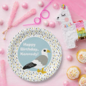Schattigee Cartoon meeuw gepersonaliseerd Papieren Bordje (Feest)