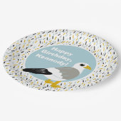 Schattigee Cartoon meeuw gepersonaliseerd Papieren Bordje (Gekanteld)