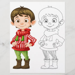 Schattigee Cartoon meisje kleurplaat Flyer