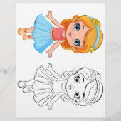 Schattigee Cartoon meisje kleurplaat Flyer (Voorkant)