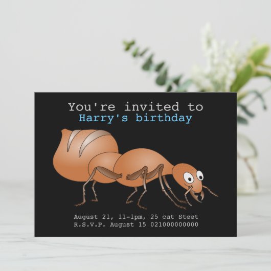 Schattigee Cartoon mier Kaart (Staand voorkant)