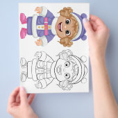 Schattigee Cartoon mollige meisje kleurplaat Flyer (Hand)