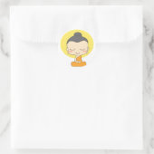 Schattigee Cartoon Monk Mediterende Sticker (Tas)