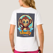 Schattigee cartoon Monkey Kawaii Grappig Ontwerp T-shirt (Achterkant)