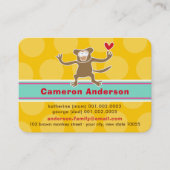 Schattigee Cartoon Monkey Kleurrijke Kind Profiel Contactkaartje (Voorkant)