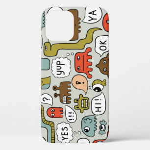 Schattigee Cartoon Monsters: Naadloze Achtergrond Case-Mate iPhone Case