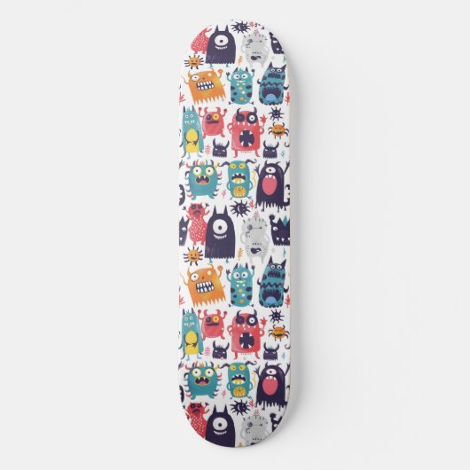Schattigee Cartoon Monsters Skateboard (Voorkant)