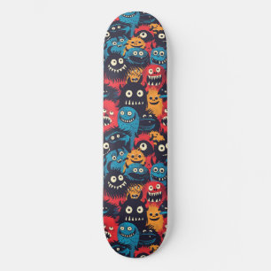 Schattigee Cartoon Monsters Skateboard