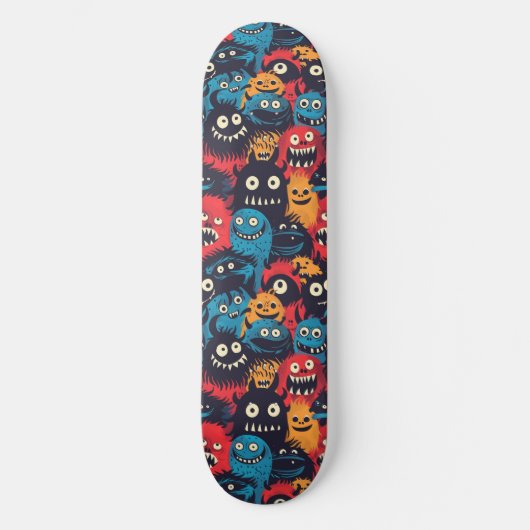 Schattigee Cartoon Monsters Skateboard (Voorkant)