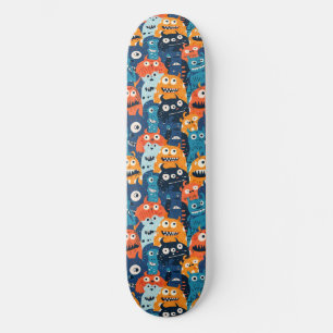 Schattigee Cartoon Monsters Skateboard