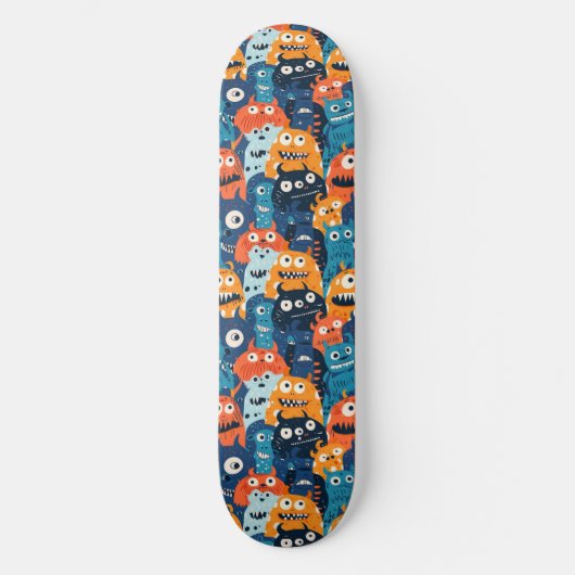 Schattigee Cartoon Monsters Skateboard (Voorkant)