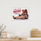 Schattigee Cartoon Moody Dog in PJs Poster (Keuken)