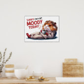 Schattigee Cartoon Moody Hamster in PJs Poster (Keuken)