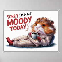 Schattigee Cartoon Moody Hamster in PJs Poster