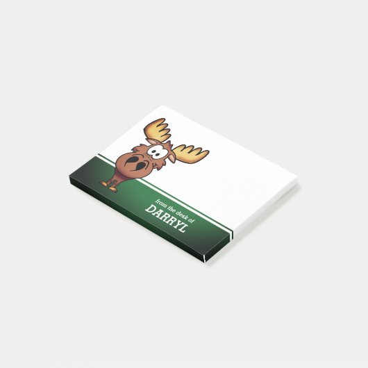 Schattigee Cartoon Moose gepersonaliseerd Post-it® Notes (Schuin)