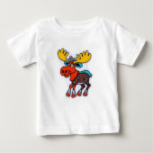 Schattigee Cartoon Moose Kinder T-shirt (Voorkant)