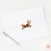 Schattigee Cartoon Moose Koppel in liefde hart Sti Hart Sticker (Envelop)