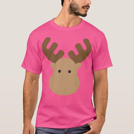 Schattigee Cartoon Moose T-shirt (Voorkant)
