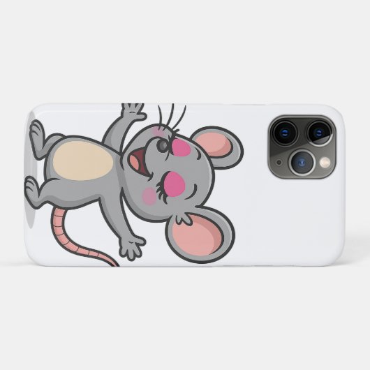 Schattigee Cartoon Mouse op make-up Case-Mate iPhone Case (Achterkant (horizontaal))