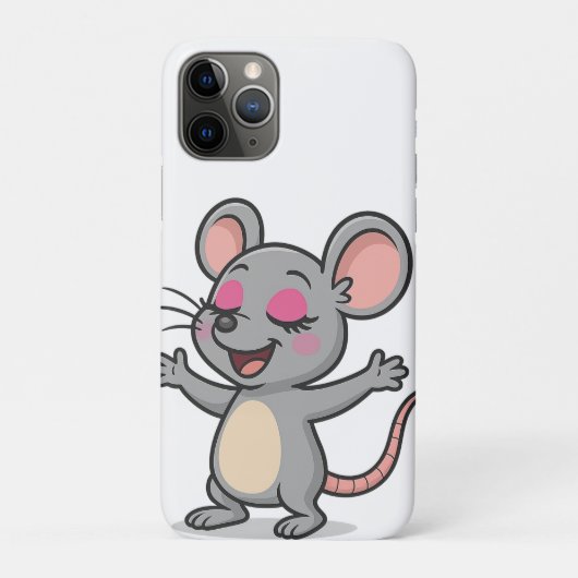 Schattigee Cartoon Mouse op make-up Case-Mate iPhone Case (Achterkant)