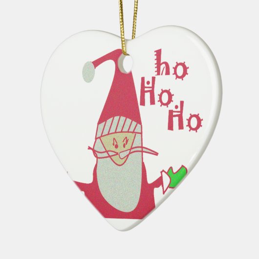 Schattigee Cartoon Mouse Santa Collectie. Keramisch Ornament (Links)