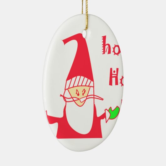 Schattigee Cartoon Mouse Santa Collectie. Keramisch Ornament (Rechts)