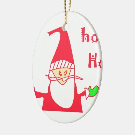 Schattigee Cartoon Mouse Santa Collectie. Keramisch Ornament (Links)