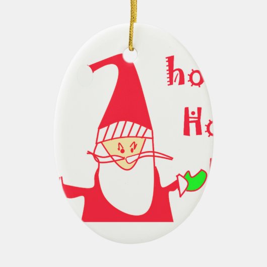 Schattigee Cartoon Mouse Santa Collectie. Keramisch Ornament (Voorkant)