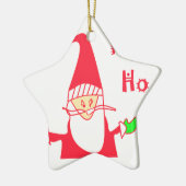 Schattigee Cartoon Mouse Santa Collectie. Keramisch Ornament (Links)