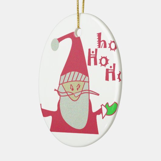 Schattigee Cartoon Mouse Santa Collectie. Keramisch Ornament (Links)