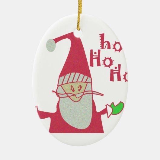 Schattigee Cartoon Mouse Santa Collectie. Keramisch Ornament (Voorkant)