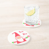 Schattigee Cartoon Mouse Santa Collectie. Zandsteen Onderzetter (Zijkant)