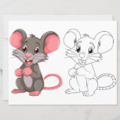 Schattigee Cartoon muis kleurplaat (Voorkant)