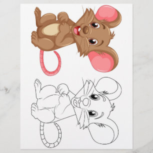 Schattigee Cartoon muis kleurplaat Flyer