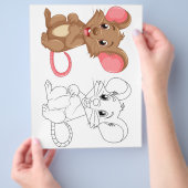 Schattigee Cartoon muis kleurplaat Flyer (Hand)