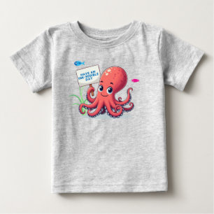 Schattigee, cartoon octopus met vis