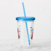 Schattigee, cartoon octopus met vis acryl drinkbeker (Links)