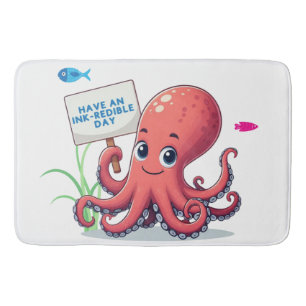 Schattigee, cartoon octopus met vis badmat