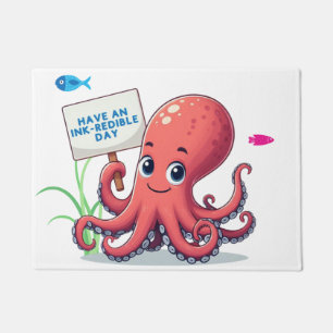 Schattigee, cartoon octopus met vis deurmat
