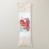 Schattigee, cartoon octopus met vis lichaamskussen (Voorkant Verticaal)