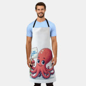 Schattigee, cartoon octopus met vis schort (Gedragen)