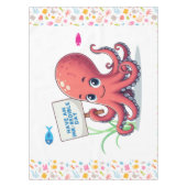 Schattigee, cartoon octopus met vis tafelkleed (Voorkant)