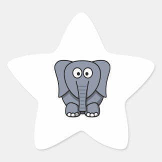 Schattigee Cartoon Olifant Clipart Ster Sticker