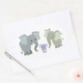 Schattigee Cartoon Olifant Familie Sticker (Envelop)