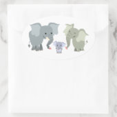 Schattigee Cartoon Olifant Familie Sticker (Tas)