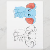 Schattigee Cartoon olifant kleurplaat Flyer (Voorkant)