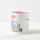 Schattigee Cartoon Olifant Lover Hart Valentijnsda Mok (Midden)