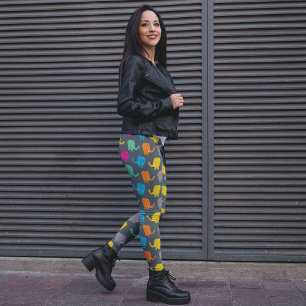 Schattigee Cartoon Olifanten Leggings