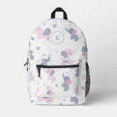 Schattigee cartoon olifanten patroon monogram bedrukte rugzak (Voorkant)